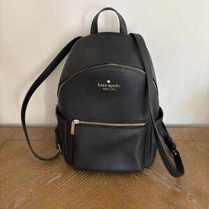 EUC Kate Spade Leila Black Pebbled Leather Dome Backpack